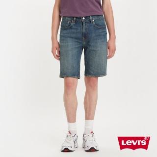【LEVIS 官方旗艦】男款 上寬下窄 405膝上牛仔短褲 / 精工深藍染洗舊 / 彈性布料 熱賣單品 39864-0100