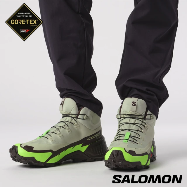 salomon 男 CROSS HIKE 2 Goretex 中筒登山鞋(灰綠/壁虎綠/巧褐)