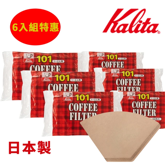 Kalita NK101 無漂白咖啡濾紙 1-2人份 100張x 6入組(咖啡濾紙 濾紙)