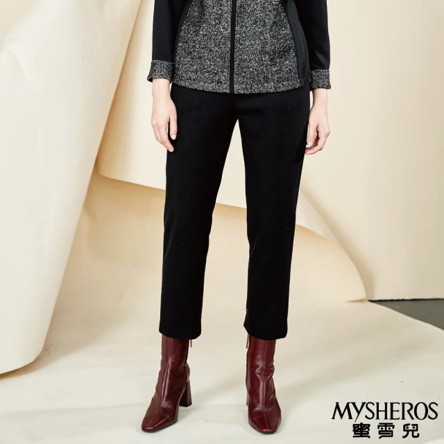 MYSHEROS 蜜雪兒 棉質休閒牛仔褲 鬆緊腰頭 復古刷白