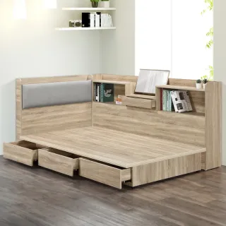 【IHouse】有木 房間3件組-單大3.5尺(插座床頭+收納抽屜底+收納床邊櫃)