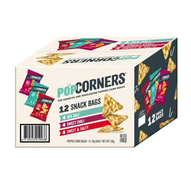 【Lay’s 樂事】POPCORNERS爆米花脆片組合箱(336g/箱/12入)3入組