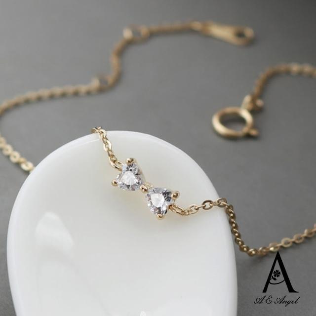 【ANGEL】日系甜美蝴蝶結水鑽輕奢細手鍊(金色)