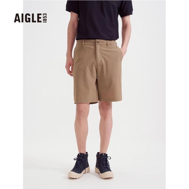 【AIGLE】男抗UV防潑短褲AG-3P130A164 淡棕色(男短褲 抗UV短褲 防潑水短褲)