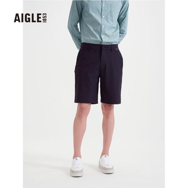 【AIGLE】男抗UV防潑短褲AG-3P130A100 黑色(男短褲 抗UV短褲 防潑水短褲)