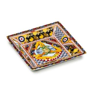 【義大利Lamart】Santa Rosalia 西西里陽光系列 古典餐瓷方盤 14cm 喬遷禮 入厝禮