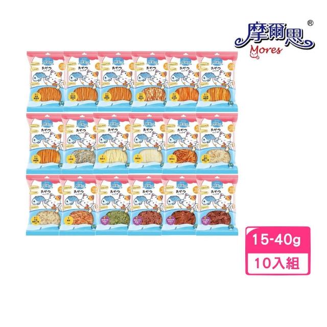 【MORES 摩爾思】貓用零食/潔牙片 15-40g*10入組(貓零食、貓肉乾)