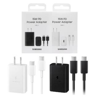 【Samsung 三星】原廠 15W Type C快充頭 + 雙Type C線組 EP-T1510 / 支援M系列(盒裝公司貨)