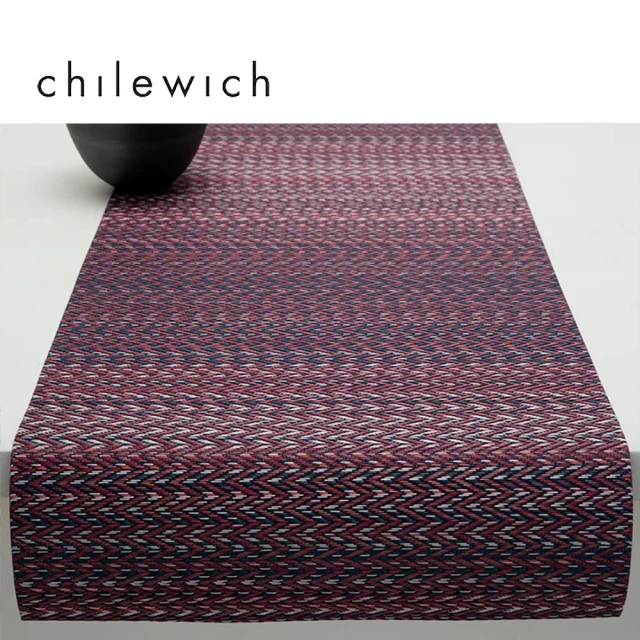 Chilewich 斜紋漸層Quill系列-桌旗餐墊36×183cm(野桑紅/Mulberry)