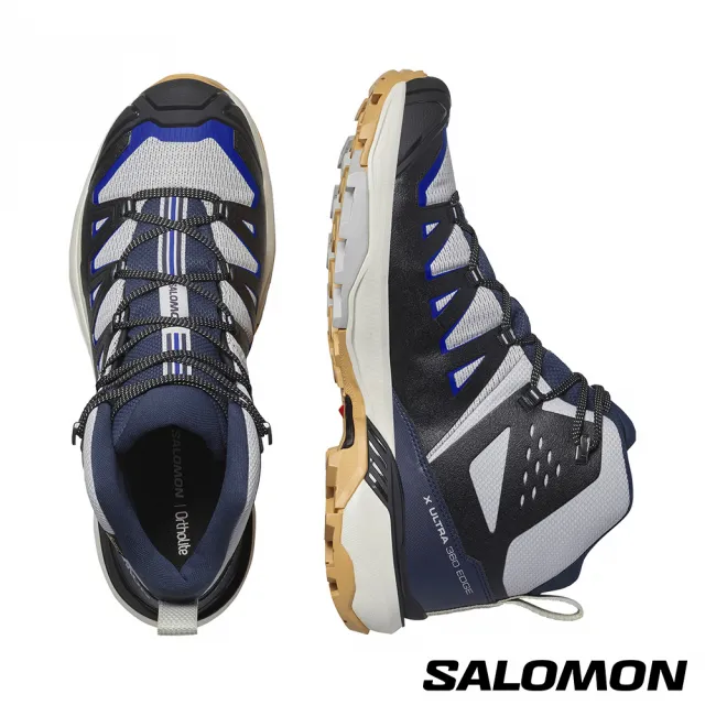 【salomon官方直營】男 X REVEAL 2 Goretex 低筒登山鞋(軍藍/黑/深礦灰)