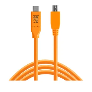 【TETHER TOOLS】CUC2415-ORG TETHER Pro 傳輸線 USB-C TO 2.0 MINI-B 5 PIN 4.6M(正成公司貨)