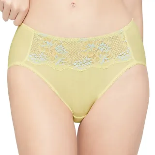 【Swear 思薇爾】花斐系列M-XXL蕾絲中腰三角女內褲(茴香黃)