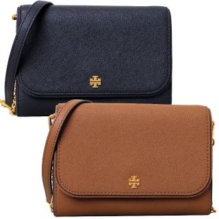 【TORY BURCH】EMERSON 經典LOGO防刮皮革斜揹包(多色任選)