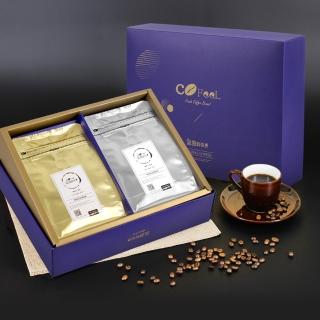 【Cofeel 凱飛】耶加雪菲+黃金曼特寧咖啡禮盒(227gx2袋/附提袋)