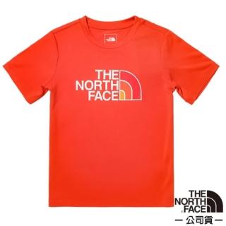 【The North Face】兒童 FLASHDRY吸濕透氣短袖圓領T恤.亞洲版型.休閒衫.運動上衣(81NF-LV3 復古橙)