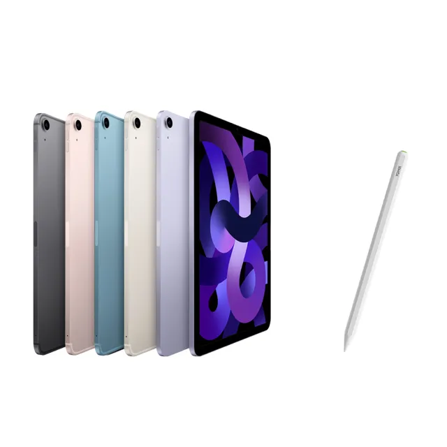 【Apple】2022 iPad Air 5 10.9吋/WiFi/64G(磁力吸附觸控筆A03組)