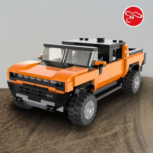 瑪琍歐玩具 1:30 悍馬 EV 積木拼裝車-黃/93700