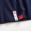 【EDWIN】江戶勝 女裝 忍者系列 注連繩LOGO字體印花長袖T恤(丈青色)