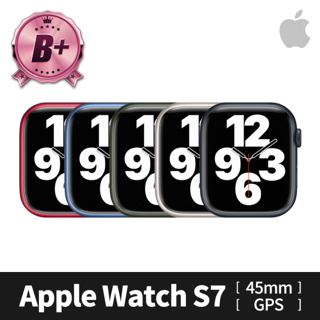AppleApple 蘋果 B 級福利品 Apple Watch S7 GPS 45mm 鋁金屬錶殼(副廠配件/錶帶顏色隨機)