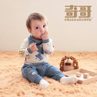 【奇哥官方旗艦】Chic a Bon 動物點點名跳色側開內衣兔裝/包屁衣-高效蓄熱恆溫布 3-36個月(2色選擇)