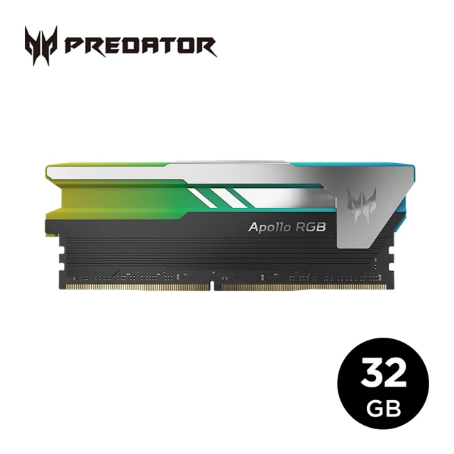 【Acer 宏碁】Predator Appllo DDR4-3200 32GRGB超頻桌上型記憶體(16*2 CL16)