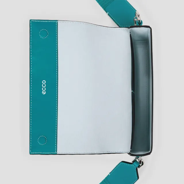 【ecco】E Phone Bag Stack Monogram 真皮手機包(藍色 910726291173)