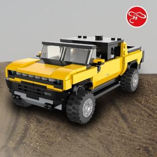 【瑪琍歐】1:30 悍馬 EV 積木拼裝車-黃/93700Y(Hummer 原廠授權)