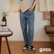 【gozo】斜線剪接彈力寬鬆牛仔褲(兩色)