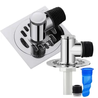 【家家通】洗衣機地漏接頭-4件組(排水轉接頭  排水孔蓋  排水管  落水頭 溢水管 出水口接頭)
