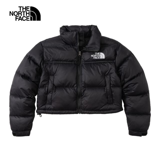 【The North Face 官方旗艦】北面UE女款黑色DWR防潑水保暖短版羽絨外套｜5GGEKX7(700蓬鬆度)