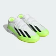 【adidas 愛迪達】X CRAZYFAST.3 IN J 中童 大童 兒童 運動 室內足球鞋 白黑螢光綠(IE1563)