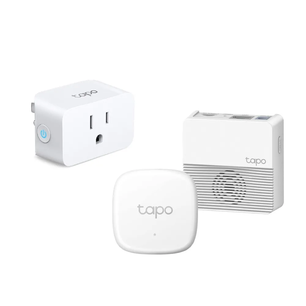 溫控設備組【TP-Link】Tapo T310+P125+H200 智慧溫濕度感測器/智能插座/無線網關