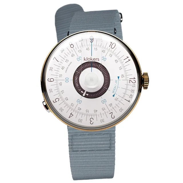 【klokers 庫克】KLOK-08-D5 孔雀藍錶頭+單圈尼龍錶帶