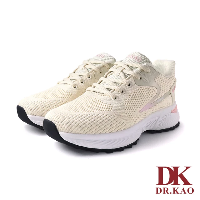 【DK 高博士】西格瑪飛織休閒氣墊鞋 73-3134-60 米色