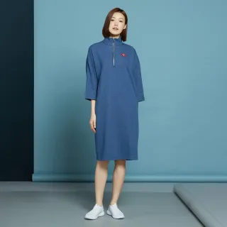 【YVONNE 以旺傢飾】運動風拉鍊半開襟洋裝(藍)