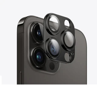 【宇宙殼】iPhone 15 Pro 航太盔甲一體式鏡頭玻璃保護貼 黑