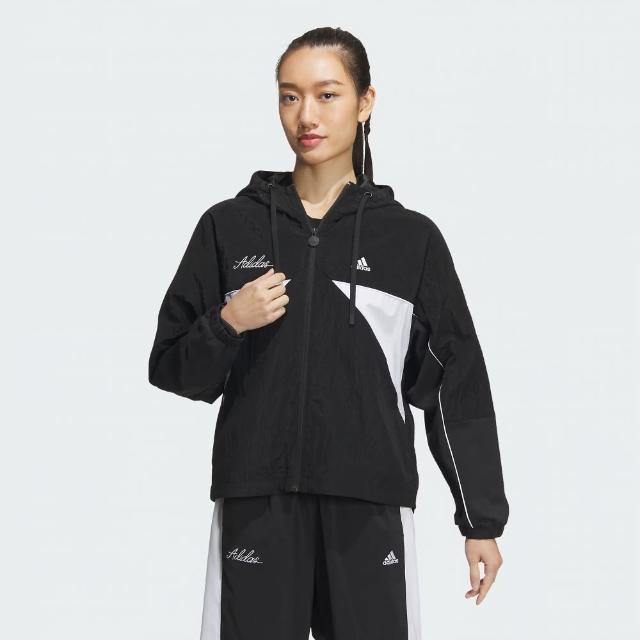 【adidas 愛迪達】外套 女款 運動連帽外套 亞規 RCO WV JKT2 黑 IP0753