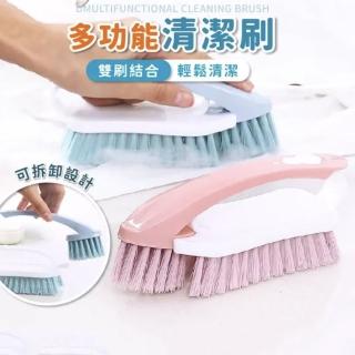 清潔刷 洗衣刷 鞋刷 雙色隨機(刷具 浴室清潔 廚房清潔 二合一家用軟毛家務塑膠清潔刷洗鞋刷板刷)