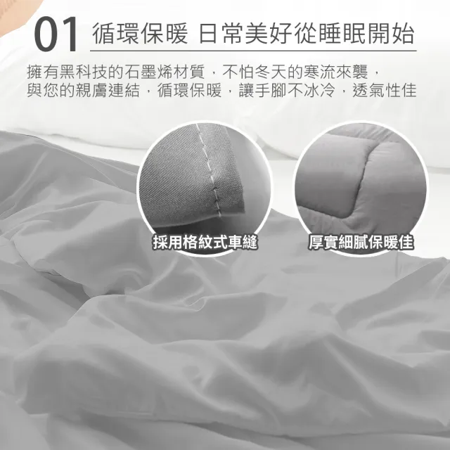 【寢室安居】買1送1 黑科技石墨烯抗菌水洗四季被 冬被(台灣製造/四季可用)