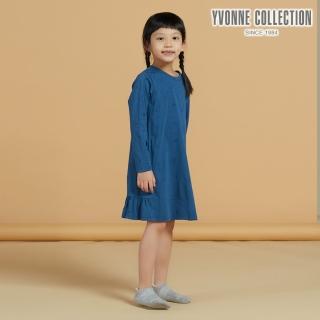 【YVONNE 以旺傢飾】童裝｜恐龍印花長袖洋裝(普魯士藍)