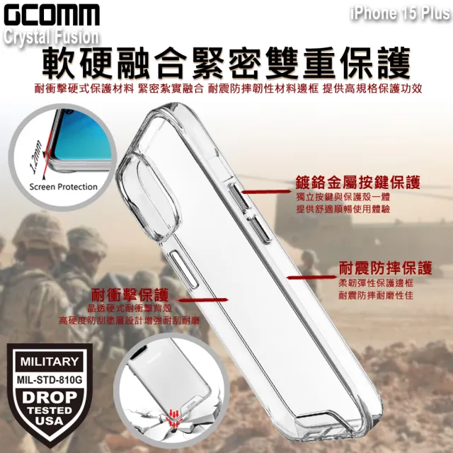 【GCOMM】iPhone 15 Plus 晶透軍規防摔殼 Crystal Fusion(iPhone 15 Plus 6.7吋)