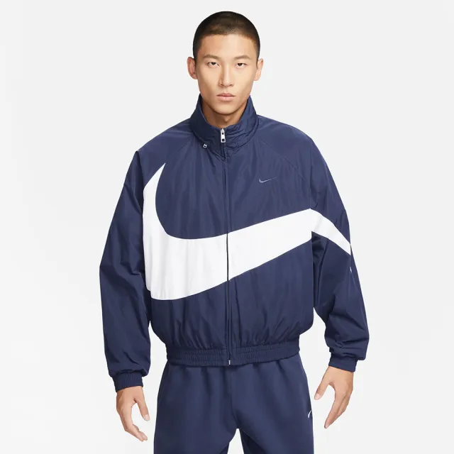 【NIKE 耐吉】外套 男款 運動外套 風衣外套 AS M NK SWOOSH WVN JKT 藍白 FB7878-410