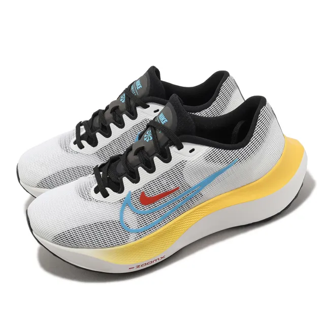 NIKE 耐吉】慢跑鞋Wmns Zoom Fly 5 女鞋白藍黑氣墊路跑運動鞋(DM8974