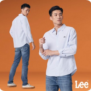 【Lee 官方旗艦】男裝 長袖襯衫 / 氣質簡約 藍條紋 舒適版型(LB307005849)