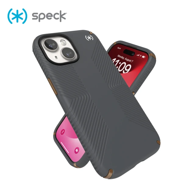 Speck iPhone 15 6.1吋 Presidio2 Grip 防手滑防摔保護殼- 炭灰色(iPhone 15 保護殼)