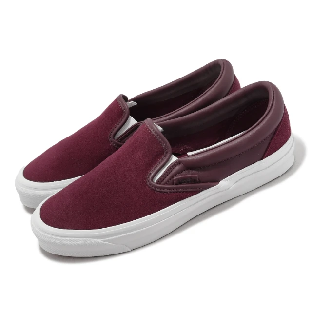 VANSVANS 懶人鞋 OG Classic Slip-On LX Vault 男鞋 女鞋 酒紅 白 麂皮 休閒鞋(VN0A32QNPRT)