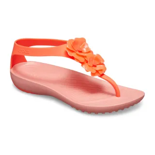 【Crocs】女鞋 瑟琳娜女士花朵人字涼鞋(205600-6PT)