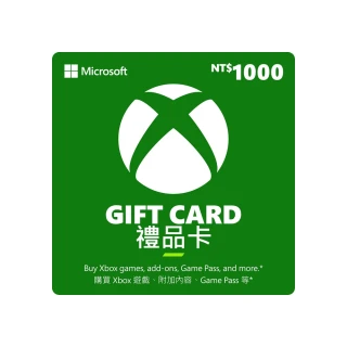 【Microsoft 微軟】XBOX 禮物卡 NT$1000 - ESD 數位下載版(可於Windows市集使用)