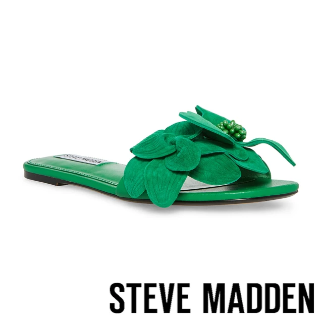 STEVE MADDEN MELENA 花花平底涼拖鞋(綠色)