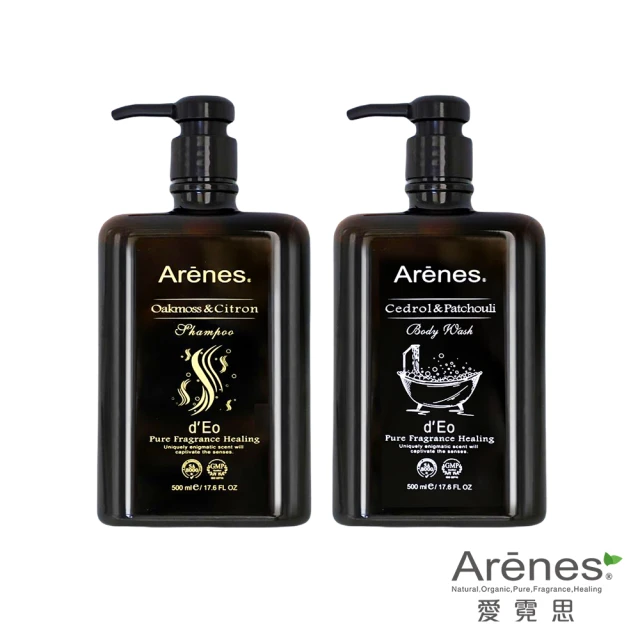 Arenes 男性洗沐二入組(橡苔洗髮露500ml+雪松沐浴露500ml各1)